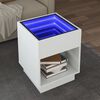 vidaXL Coffee Table with Infinity LED White 40x40x50 cm