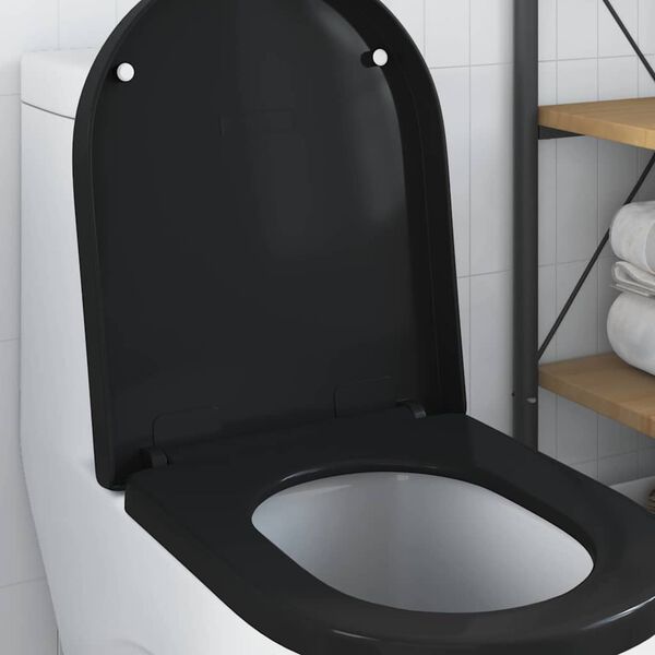 vidaXL Toilet Seat Adjustable Black 48 x 36.5 x 4.5 cm Polypropylene