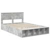 vidaXL Bed Frame with Shelf Concrete Grey 160 x 200 cm Engineered Wood