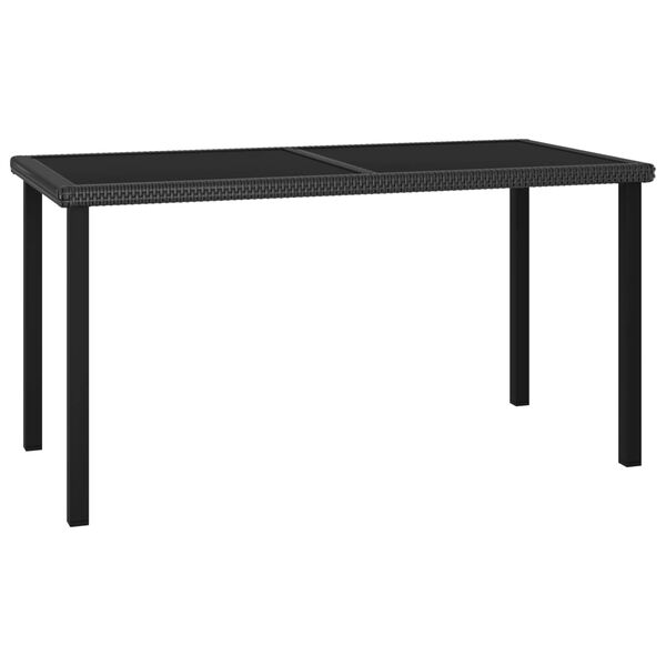 vidaXL Garden Dining Table Black 140x70x73 cm Poly Rattan