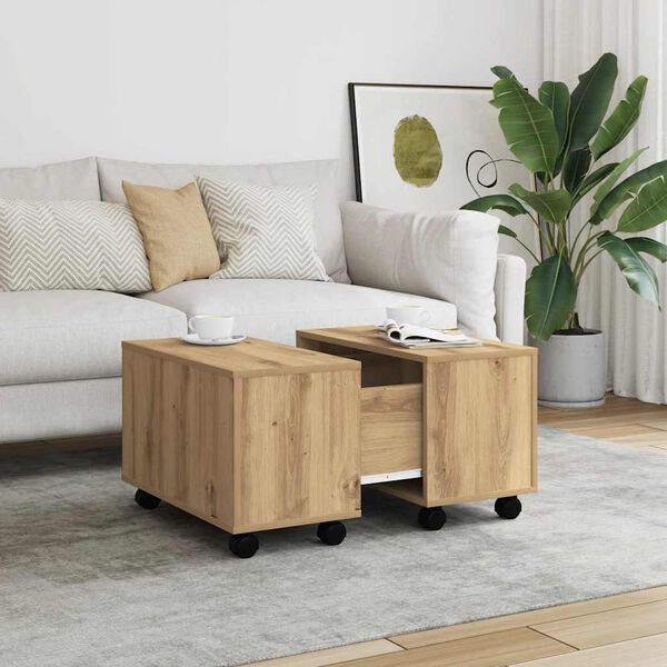 vidaXL Coffee Table Artisan Oak 60x60x38 cm Engineered Wood