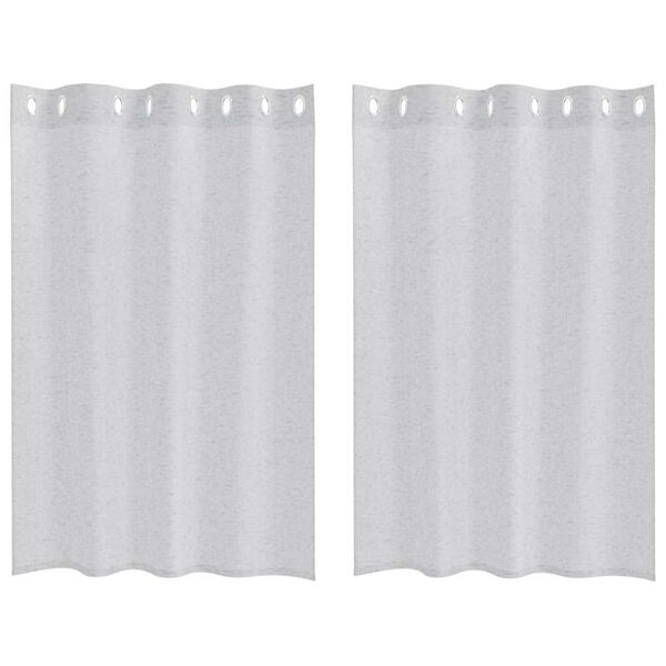 vidaXL Voile Curtain 2 pcs Light Grey 140 x 140 cm Polyester