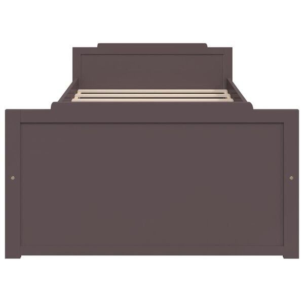 vidaXL Bed Frame without Mattress Dark Brown Solid Wood Pine 90x200 cm