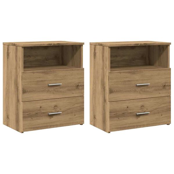 vidaXL Bedside Cabinets 2 pcs Artisan Oak 50x32x60cm Engineered Wood