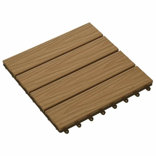vidaXL Decking Tile 3D Design 11 pcs Teak 30 x 30 cm WPC