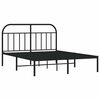 vidaXL Metal Bed Frame without Mattress with Headboard Black 150x200cm