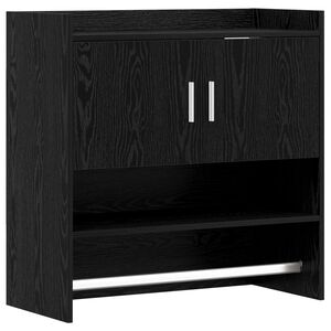 vidaXL Wall Shelf Wall-Mounted Black Oak 80 x 36 x 80 cm