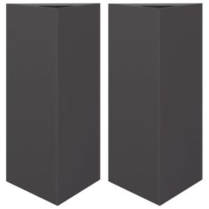 vidaXL Garden Planters 2 pcs Black Triangular 40x34.5x75 cm Steel