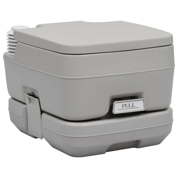 vidaXL Portable Camping Toilet Grey 10+10 L