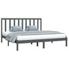 vidaXL Bed Frame without Mattress Grey Solid Wood Pine 200x200 cm