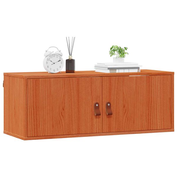 vidaXL Wall Cabinet Wax Brown 80 x 30 x 30 cm Solid Pine Wood