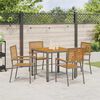 vidaXL Garden Dining Set 5 pcs Grey Poly Rattan