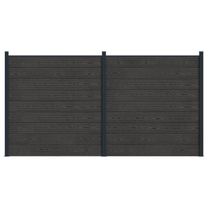 vidaXL Fence Panel 2 pcs WPC and Aluminium Black