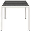 vidaXL Garden Table with Glass Top White 190x90x75 cm Poly Rattan