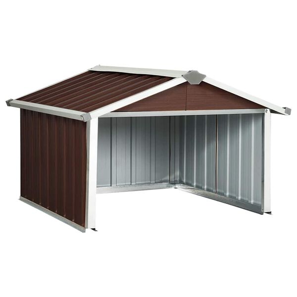 vidaXL Garden Robot Lawnmower Shed 92x97x63 cm Galvanised Steel Brown