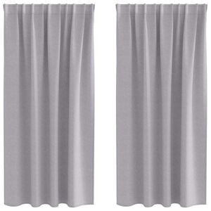 vidaXL Blackout Curtains with Rings 2 pcs Metal Grey 175 x 140 cm