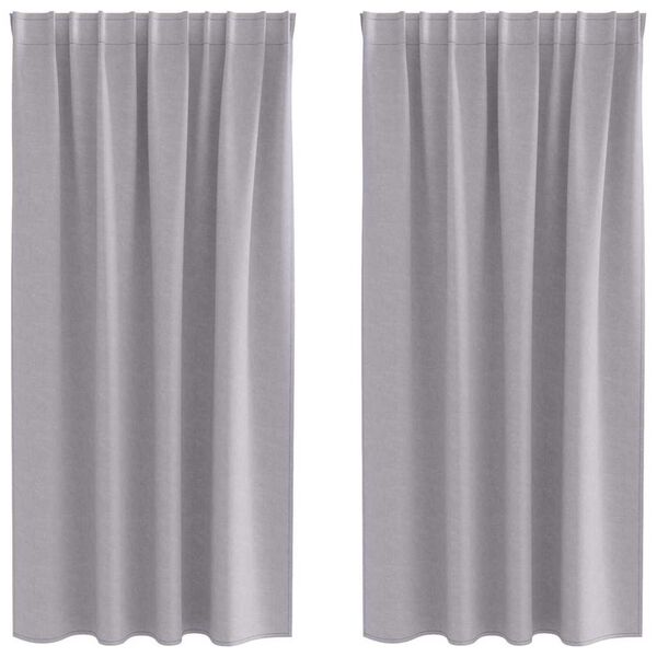 vidaXL Blackout Curtains with Rings 2 pcs Metal Grey 175 x 140 cm