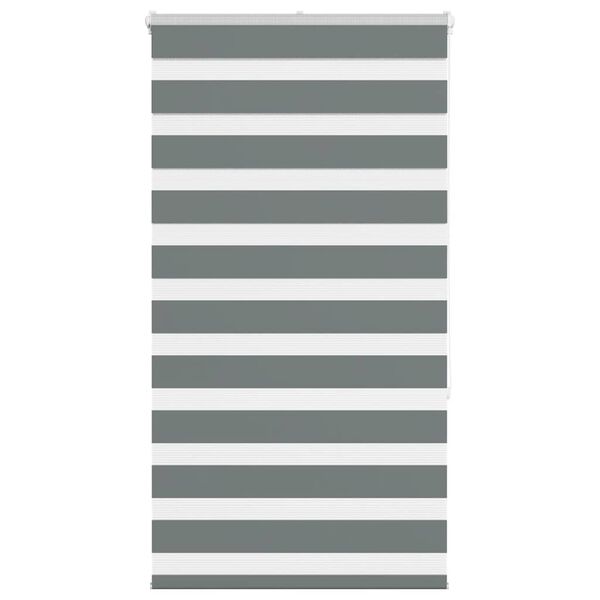vidaXL Zebra Blind Dark Grey 90x150 cm Fabric Width 85.9 cm Polyester