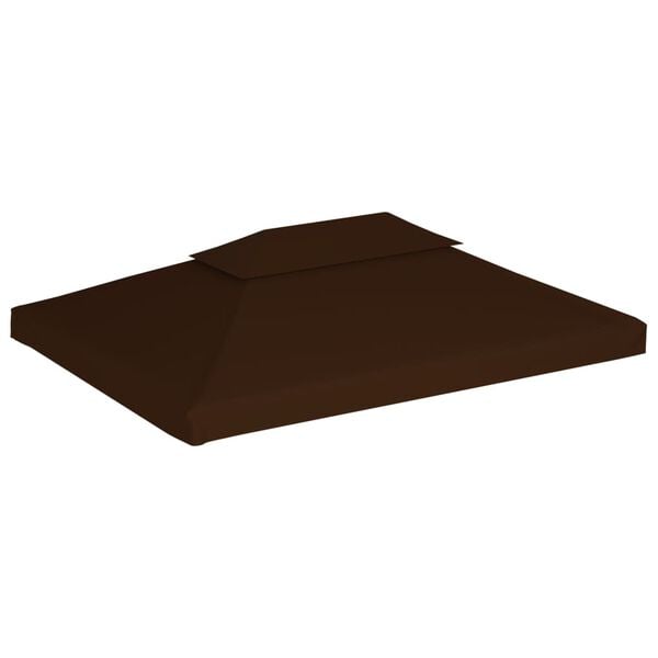 vidaXL 2-Tier Gazebo Top Cover 310 g/m&sup2; 4x3 m Brown