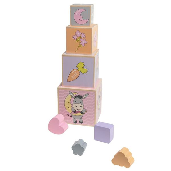 Happy People Wooden Stacking Blocks Donkey Pink/Purple/Orange