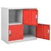 vidaXL Locker Cabinets 5 pcs Light Grey and Red 90x45x92.5 cm Steel