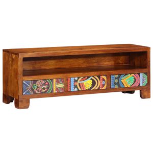vidaXL TV Cabinet Multicolour 110x30x40 Solid Wood Acacia