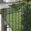 vidaXL Fence Gate with Lock Grey 103 x 225 cm Powder-Coated Steel