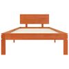 vidaXL Bed Frame with Headboard Wax Brown 90 x 190 cm Solid Pine Wood
