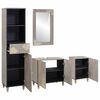 vidaXL Bathroom Cabinet Set with Drawer 4 pcs Grey Solid Mango Wood