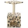 vidaXL Cat Tree with Sisal Scratching Post 55 cm Beige Paw Print