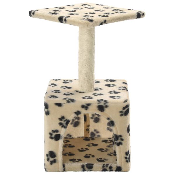 vidaXL Cat Tree with Sisal Scratching Post 55 cm Beige Paw Print