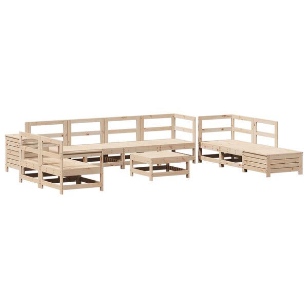 vidaXL 11 Piece Garden Sofa Set Solid Wood Pine