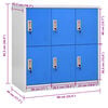 vidaXL Locker Cabinet Light Grey and Blue 90x45x92.5 cm Steel