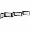 vidaXL Foldable Dog Gate with Stands 6 pcs Black Oak 602 cm