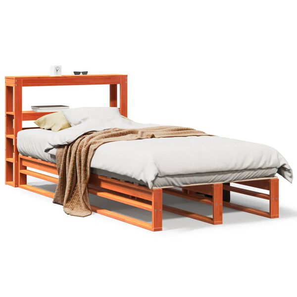 vidaXL Bed Frame without Mattress Wax Brown 90x200 cm Solid Wood Pine