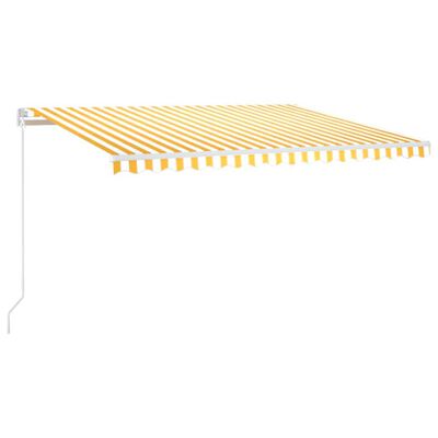 vidaXL Manual Retractable Awning 450x300 cm Yellow and White