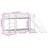 vidaXL Bunk Bed with Slide&Ladder without Mattress Wax Brown 75x190 cm Small Single