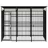 vidaXL Outdoor Dog Kennel with Roof Steel 5.53 m&sup2;
