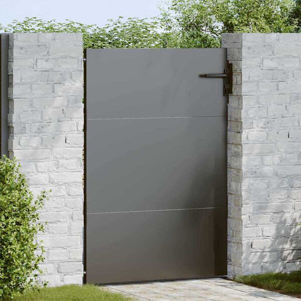 vidaXL Garden Gate with Lock Black 85 x 125 cm Powder-coated steel