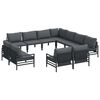 vidaXL Garden Sofa Set 11 pcs Black Steel