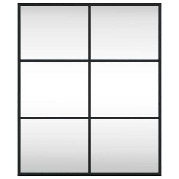 vidaXL Wall Mirror Black 50x60 cm Rectangle Iron