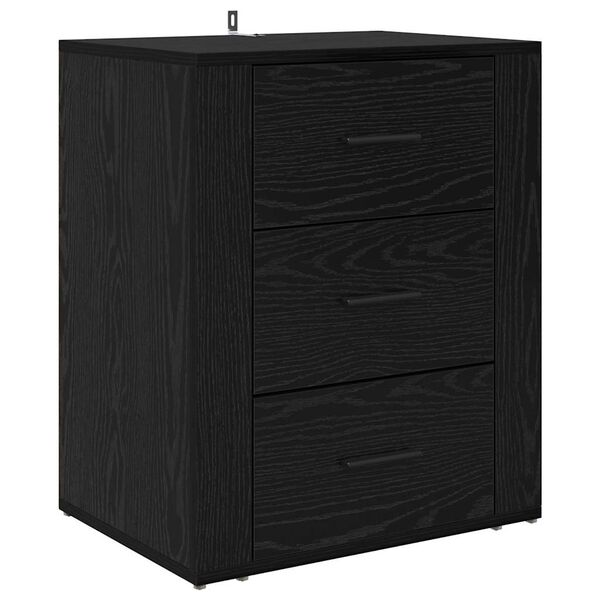 vidaXL Bedside Cabinet Black oak 50 x 36 x 60 cm Engineered wood