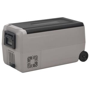 vidaXL Cool Box with Wheel and Handle Black & Grey 50 L PP & PE