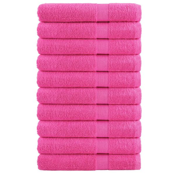 vidaXL Premium Towels SOLUND 10 pcs Pink 100x200 cm 600 gsm