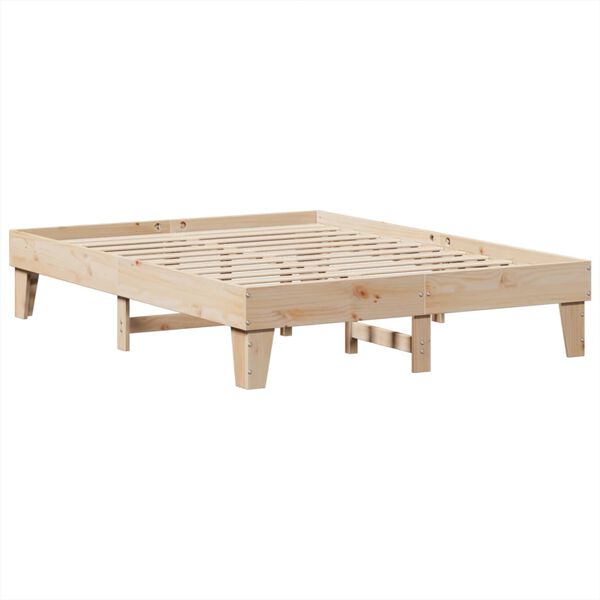 vidaXL Bed Frame without Mattress 150x200 cm King Size Solid Wood Pine