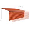 vidaXL Manual Retractable Awning with Blind 3.5x2.5m Orange&Brown