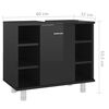 vidaXL Bathroom Cabinet High Gloss Black 60x32x53.5 cm Engineered Wood