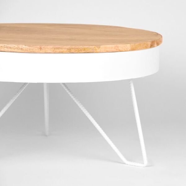 LABEL51 Coffee Table Saran 80x80x43 cm Wood/White