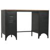 vidaXL Double Pedestal Desk Solid Firwood and Steel 120x50x76 cm