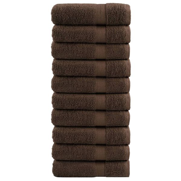 vidaXL Premium Shower Towels "SOLUND" 10 pcs Brown 70x140 cm 600 gsm